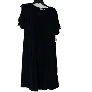 NWT Kim Rogers black cold shoulder dress L
